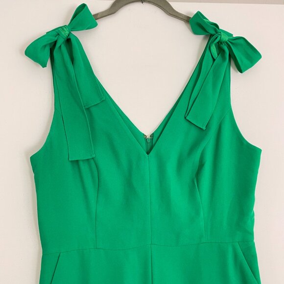 *Lilly Pulitzer Danni Bow Shoulder Cropped Ankle Slit Jumpsuit Size 10 - Picture 2 of 14